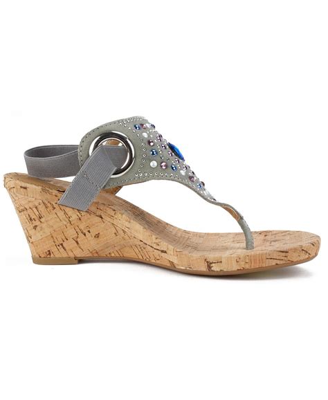 White Mountain Adeline Embellished Wedge Sandals And Reviews Sandals