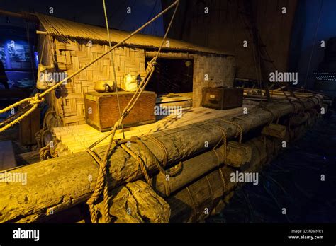 The original Kon-Tiki raft, designed by explorer Thor Heyerdahl