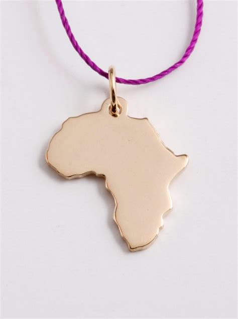 K Solid Gold Africa Pendant Or Charm By Francesandco On Etsy