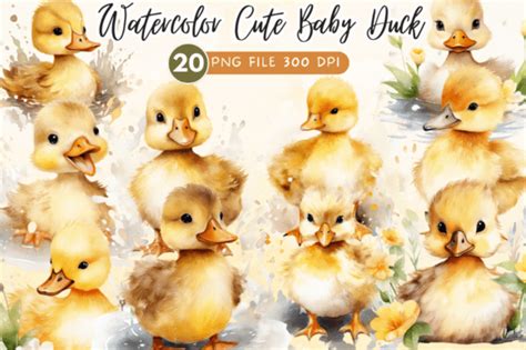 Cute Baby Duck Watercolor Graphic By Regulrcrative · Creative Fabrica