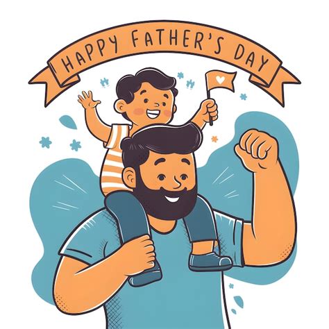 Premium Vector A Fathers Love Captured In A Joyful Happy Fathers Day