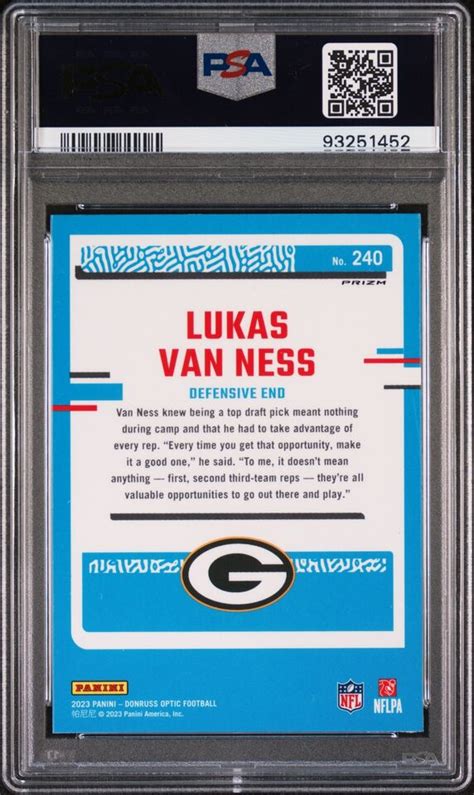 2023 PANINI DONRUSS OPTIC BLUE GLITTER 240 LUKAS VAN NESS ROOKIE RC