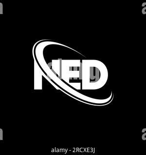 NED logo. NED letter. NED letter logo design. Initials NED logo linked with circle and uppercase ...