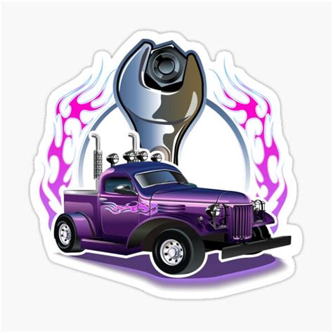 Retro Hot Rod Sticker By Mechanick Redbubble