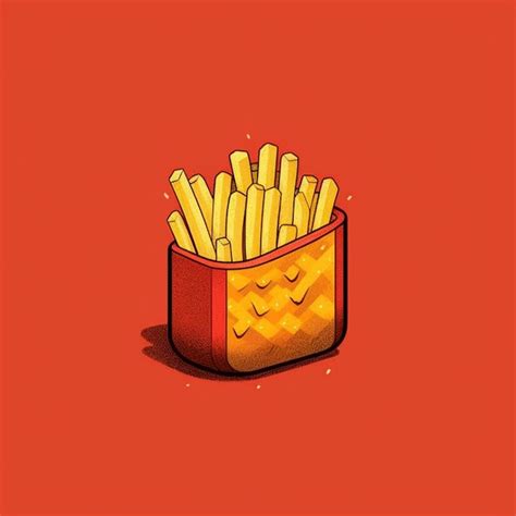 Premium Photo A Red Box Filled With French Fries On Top Of A Red