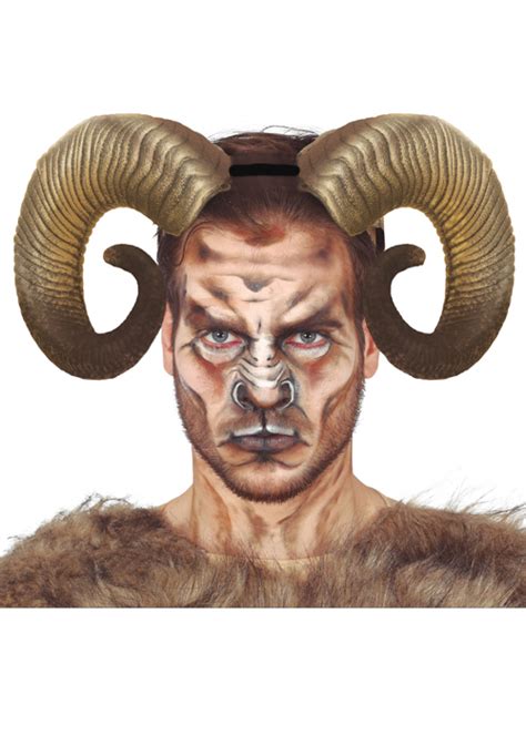 Large Natural Fantasy Faun Demon Ram Horns