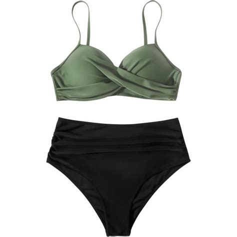 Bikini Femme 2 Pièces Taille Haute Floral Générique Vintage Push Up Vert Cdiscount Prêt