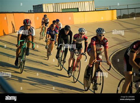 Bicycle Racing Velodrome Balboa Park San Diego California Usa Stock