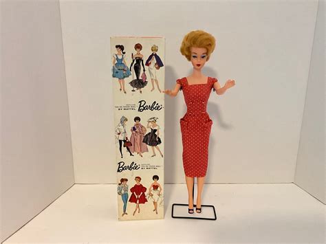 Ash Blonde Bubble Cut Barbie Box Red Polka Dot Sheath Dress And Shoes Etsy