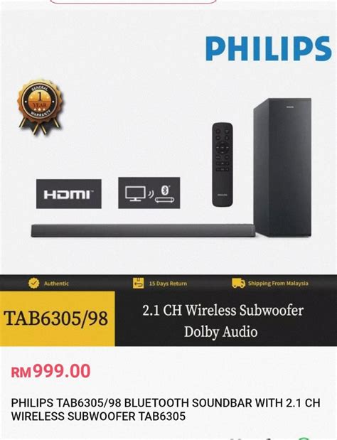 Philips Sound Bar, TV & Home Appliances, TV & Entertainment ...