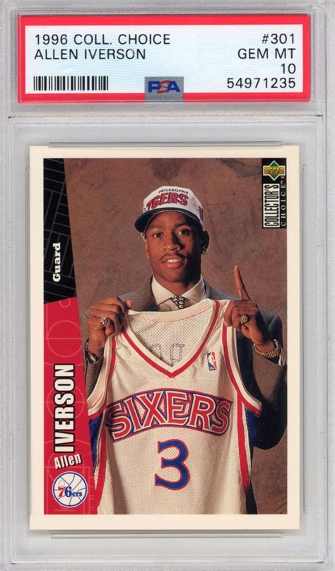 Graded 1996 97 Upper Deck UD Collector S Choice Allen Iverson 301