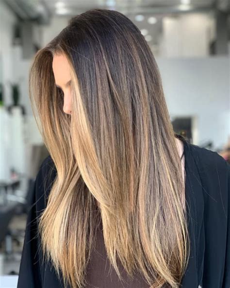 Balayage Baylage Straight Hair Brunette Balayage Hair Bayalage On