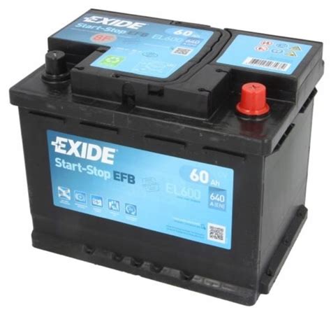 AKUMULATOR EXIDE EFB EL600 60AH 640A 12V P EFB el600 za 503 24 zł z