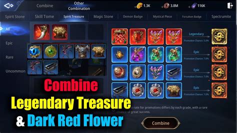 MIR4 Combine Legendary Spirit Treasure Dark Red Flower YouTube