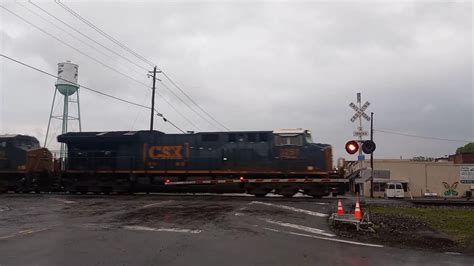 CSX Train I031 Crossing The Main Street Railroad Crossing In Folkston