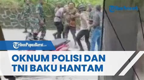 Detik Detik Oknum Polisi Nyaris Baku Hantam Dengan Anggota TNI Di