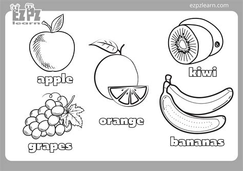 Kiwi Fruit Coloring Page