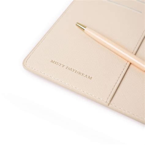 Misty Daydream Plain A Saffiano Leather Notebook Set Nude