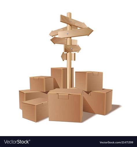 Pile Stacked Sealed Goods Cardboard Boxes Vector Image