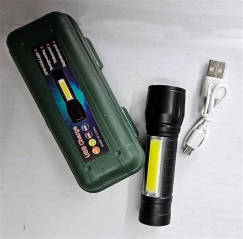 Plastic Rechargeable Usb Led Tourch Light Battery Type Lithium Ion