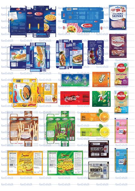 Printable Miniature Food Packaging for Miniature Dollhouse 1:6 Scale ...
