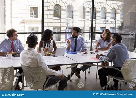 Corporate Business Team and Manager in a Meeting, Close Up Stock Photo ...