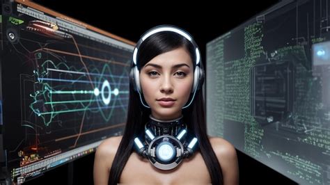 Premium Photo Beautiful Girl Digital Voice Assistant