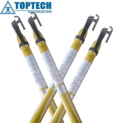 High Voltage Fiberglass Telescopic Insulated Triangle Hot Sticks Rod Triangle Ft No Twist Hot