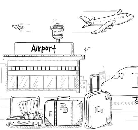 Simple Airport Drawing 7 Thousand Airport Hand Draw Royalty Free