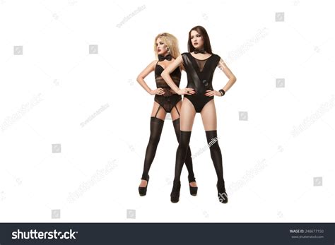 Two Beautiful Sexy Woman Black Lingerie Stock Photo Shutterstock
