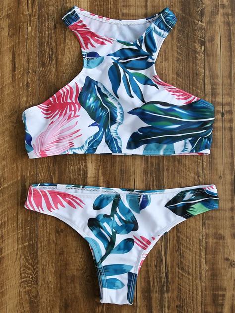Tropical Print Beach Bikini Set Bikinis Beachwear For Women Bikini Beach