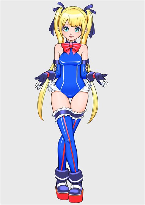 Safebooru 1girl Bangs Bare Shoulders Black Ribbon Blonde Hair Blue Eyes Blue Legwear Blue