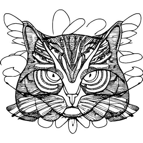 Cute Cat Line Art · Creative Fabrica