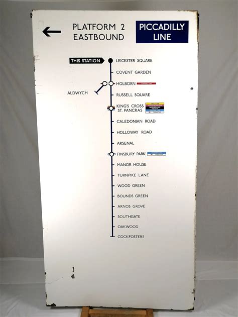 Leicester Square London Underground Route Sign - Piccadilly Line (1960s