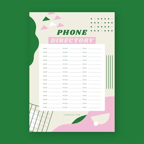 Free Vector Flat Design Telephone Directory Template