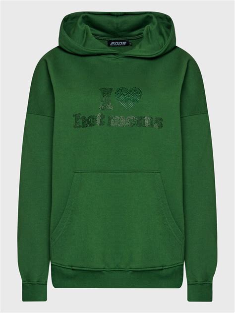 Bluza Unisex Hot Moms Zielony Relaxed Fit Modivo Pl