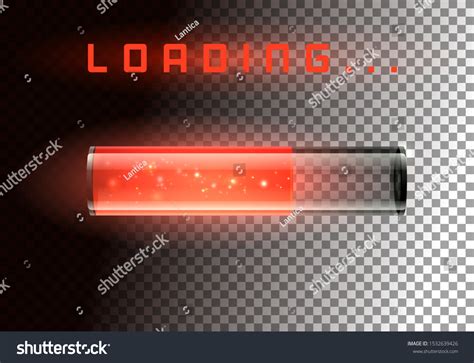 transparent red loading bar shine vector stock vector royalty