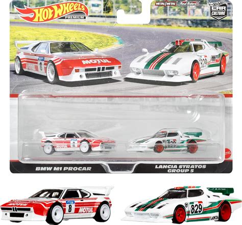 Amazon ホットウィール Hot Wheels プレミアム 2パック BMW M1 プロカー ランチア ストラトス グループ5 3才 HFF30 グリーン レッド 1 64