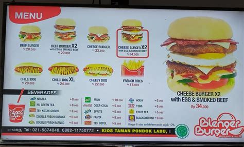 menu blenger burger   harganya terbaru lengkap