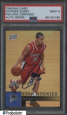 Stephen Curry Upper Deck Rookie Rc Auto Psa Dna Mint Ebay