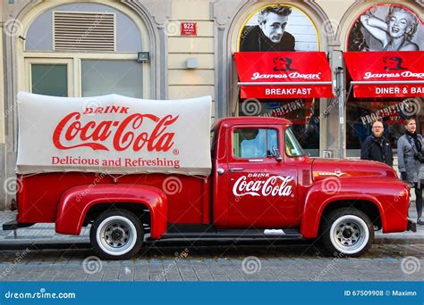 Prague Czech Republic Oct 23 2015 An Old Renovated Red Ford Vintage