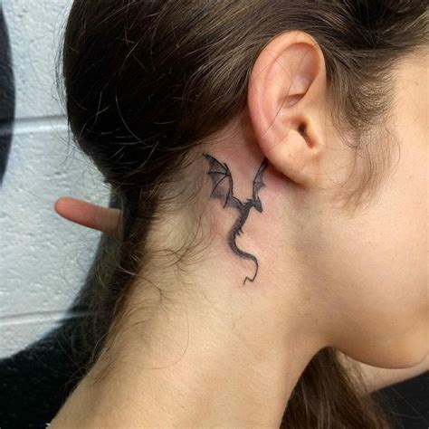 Minimalist Dragon Tattoos For Ear Tattoo Dragon Tattoo