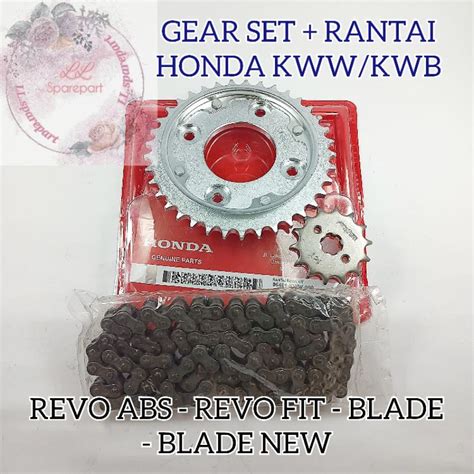 Jual GEAR SET PLUS RANTAI DRIVE CHAIN KIT HONDA KWW KWB KUALITAS ASLI