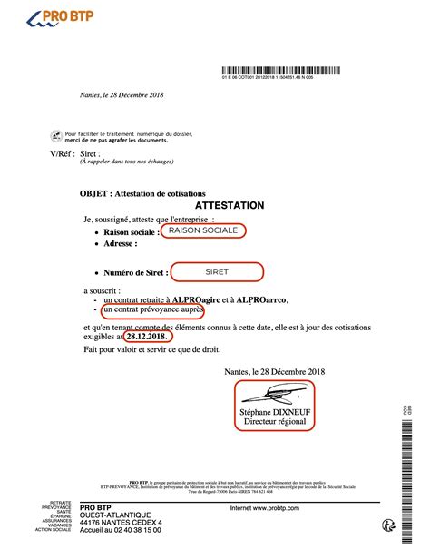 Pro Btp Attestation De Paiement Image To U