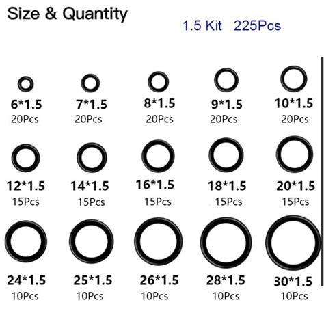 Rubber O Ring Assortment Kits Sizes Sealing Gasket Washers Made Of