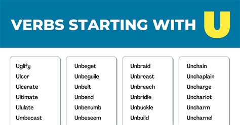 Useful Verbs That Start With U In English Esl