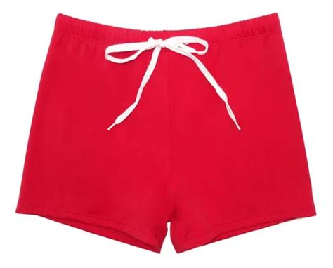Bikini Short De Lycra Color Rojo Cuotas Sin Inter S