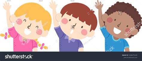 Illustration Kids Raising Their Right Hand Stock Vector (Royalty Free) 1698475339 | Shutterstock