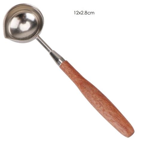 Brass Wax Spoon Vintage Elegant Wooden Handle Copper Wax Sealing Stamp