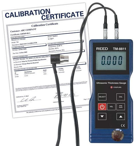 REED Instruments TM 8811 NIST Thickness Gauge ULTRASONIC 0 05 7 9 1